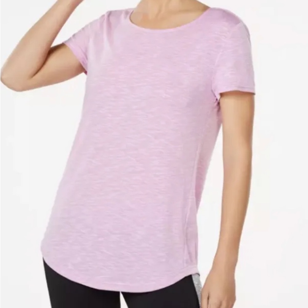 Ideology Women's Cross-Back Soft Athletic Shirt, Holly Hock,